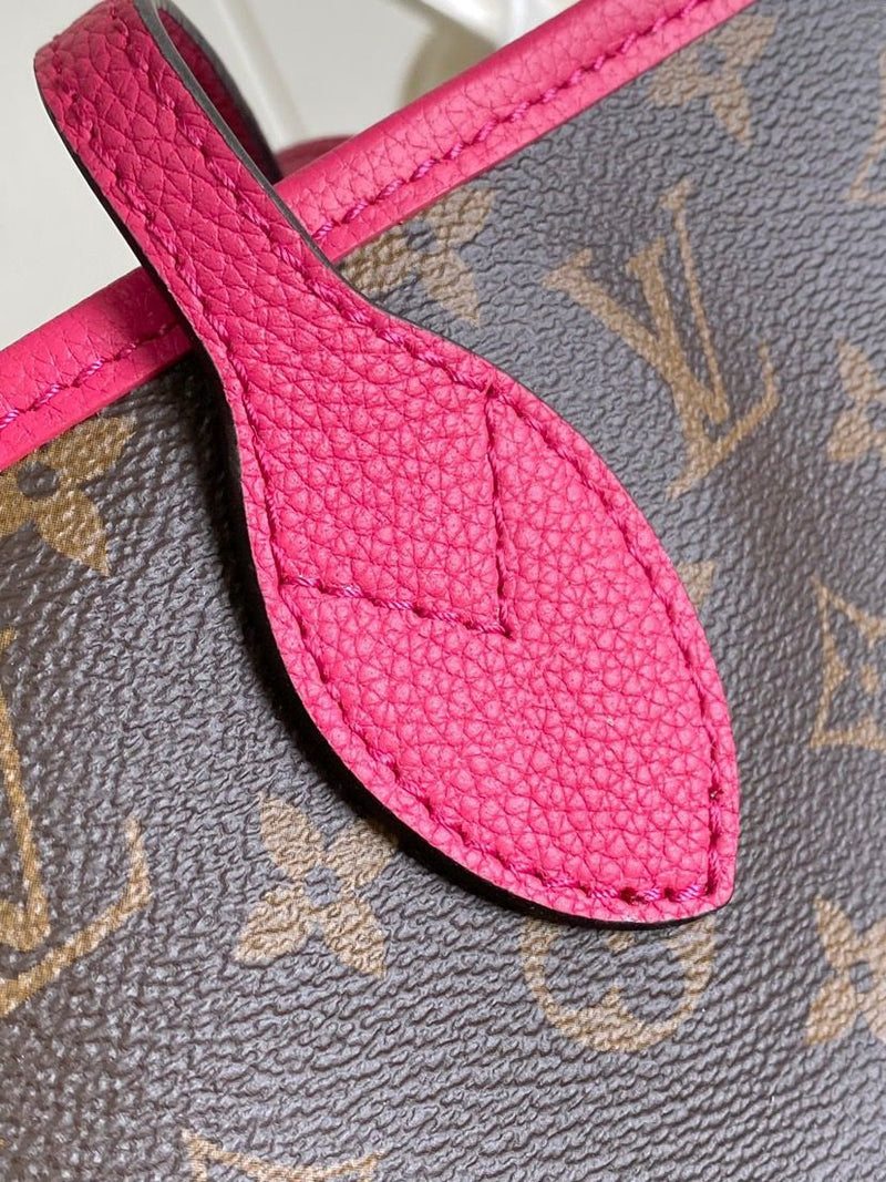 Lv Neverfull Bandoulière Inside Out MM Pondichery Pink