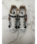 Dolce & Gabbana Portofino Graffiti-Print Sneakers Gold