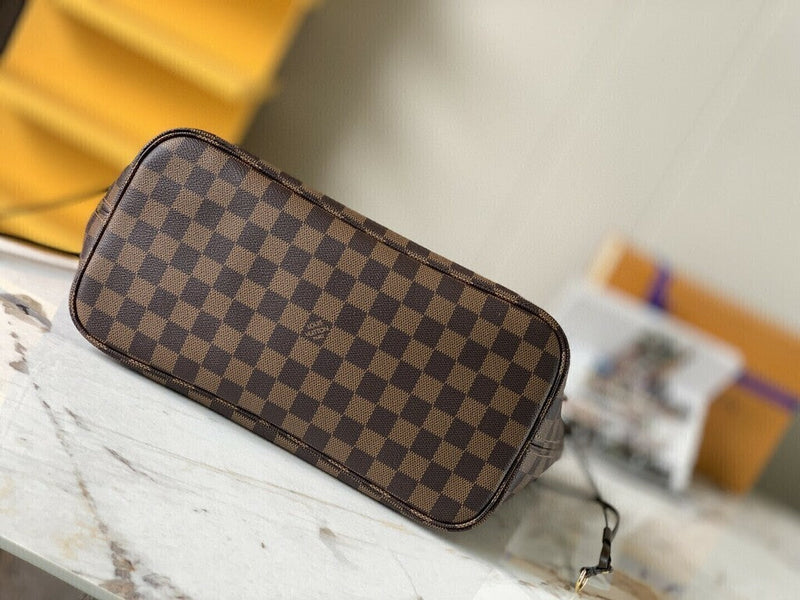 Lv Neverfull Inside Out MM  Brown and Red
