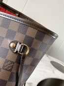 Lv Neverfull Inside Out MM  Brown and Red