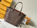 Lv Neverfull Inside Out MM  Brown and Red