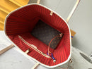 Lv Neverfull Inside Out MM  Beige and Red