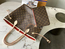 Lv Neverfull Inside Out MM  Beige and Red